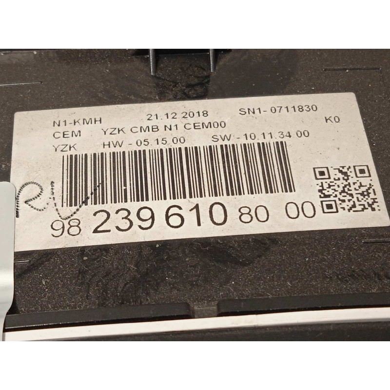 Recambio de cuadro instrumentos para citroën jumpy fugón confort xl referencia OEM IAM 9823961080  