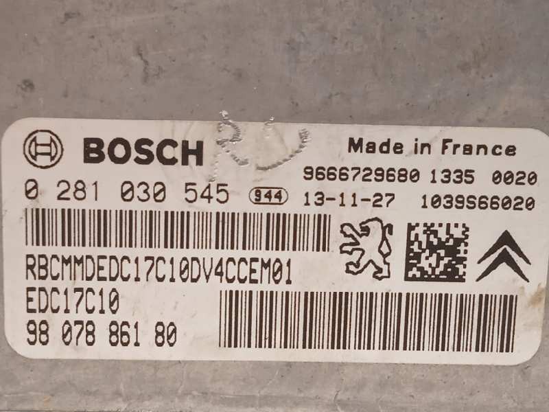 Recambio de centralita motor uce para citroën c3 collection referencia OEM IAM 9807886180 9666729680 0281030545
