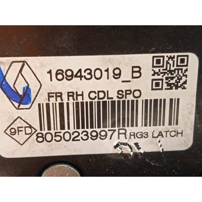 Recambio de cerradura puerta delantera derecha para renault megane iv grandtour 1.3 tce referencia OEM IAM 805023997R  