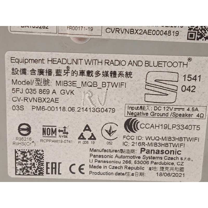 Recambio de sistema navegacion gps para seat ibiza (kj1) style referencia OEM IAM 5FJ035869A  5FJ035869AGVK