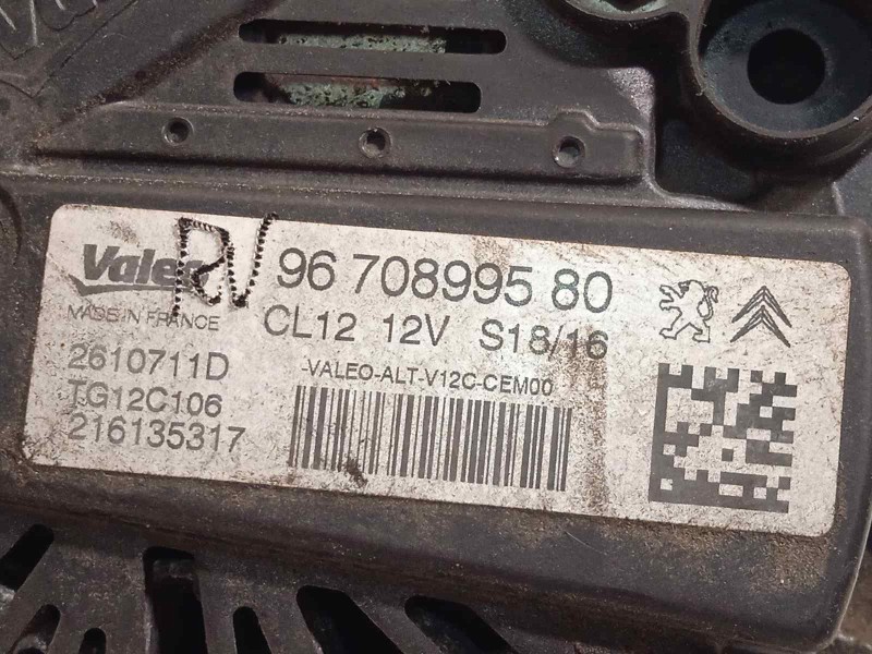 Recambio de alternador para peugeot 2008 (--.2013) style referencia OEM IAM 9670899580  TG12C106