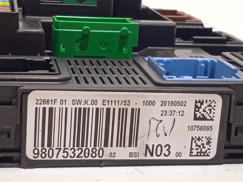 Recambio de caja reles / fusibles para peugeot 2008 (--.2013) style referencia OEM IAM 9807532080  