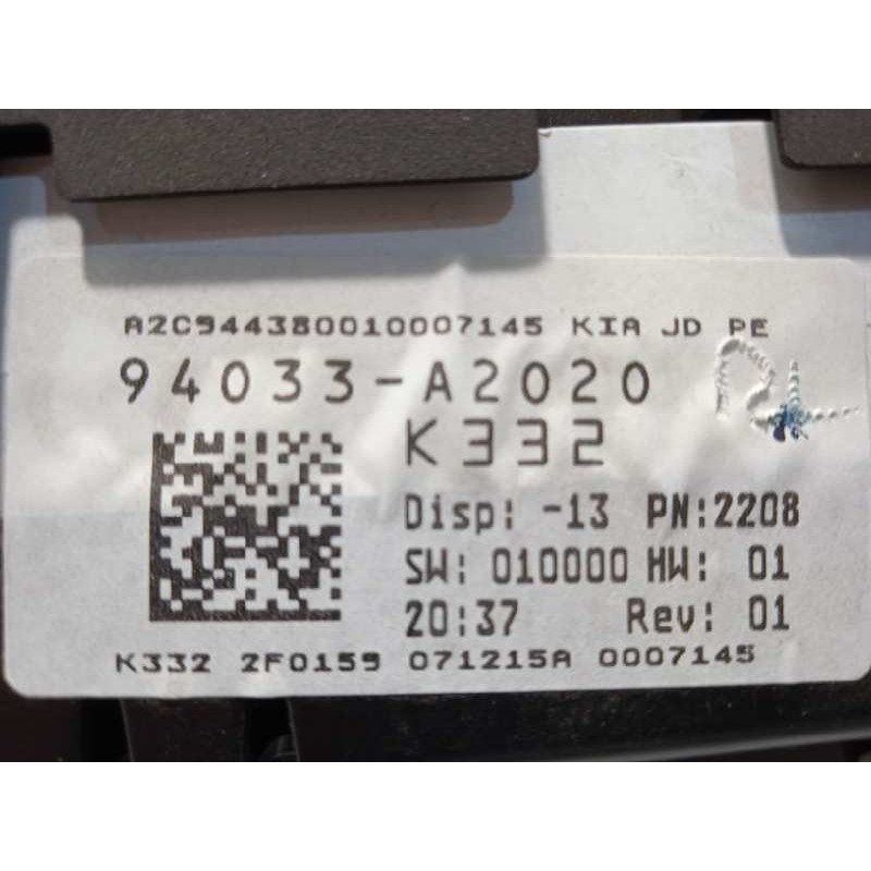 Recambio de cuadro instrumentos para kia cee´d 1.4 crdi cat referencia OEM IAM 94033A2020  