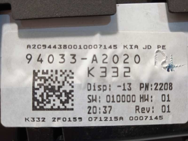 Recambio de cuadro instrumentos para kia cee´d 1.4 crdi cat referencia OEM IAM 94033A2020  