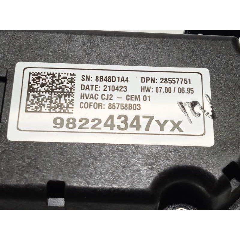 Recambio de mando climatizador para opel grandland x referencia OEM IAM 98224347YX  