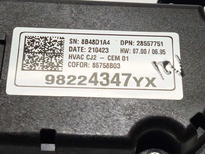 Recambio de mando climatizador para opel grandland x referencia OEM IAM 98224347YX  