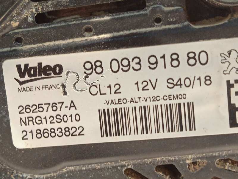 Recambio de alternador para opel crossland x 1.2 referencia OEM IAM 9809391880 2625767A NRG12S010