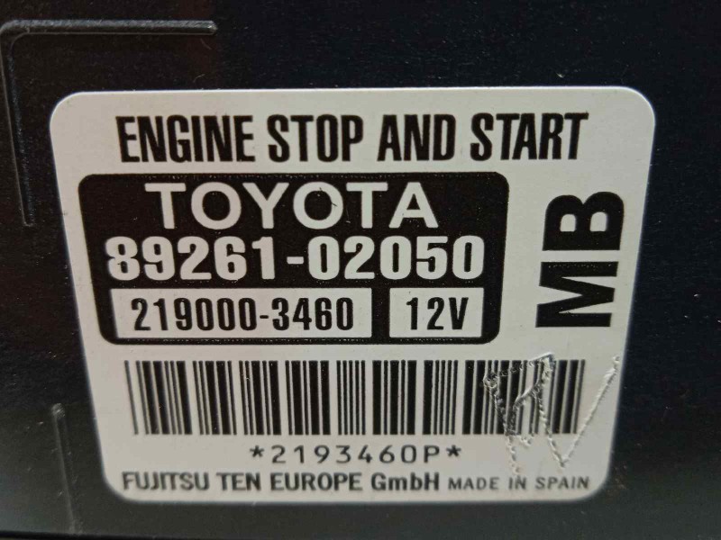 Recambio de modulo electronico para toyota auris 1.6 d-4d cat referencia OEM IAM 8926102050  2190003460