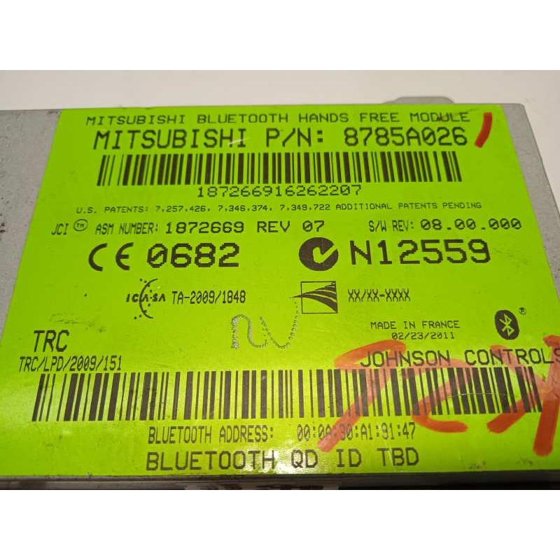 Recambio de centralita unidad control telefono para mitsubishi asx (ga0w) motion 4wd referencia OEM IAM 8785A026  