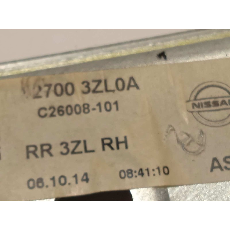 Recambio de elevalunas trasero derecho para nissan pulsar (c13) acenta referencia OEM IAM 827003ZL0A  