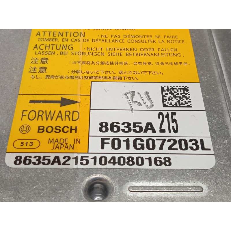 Recambio de centralita airbag para mitsubishi asx (ga0w) 1.8 di-d cat referencia OEM IAM 8635A215  F01G07203L