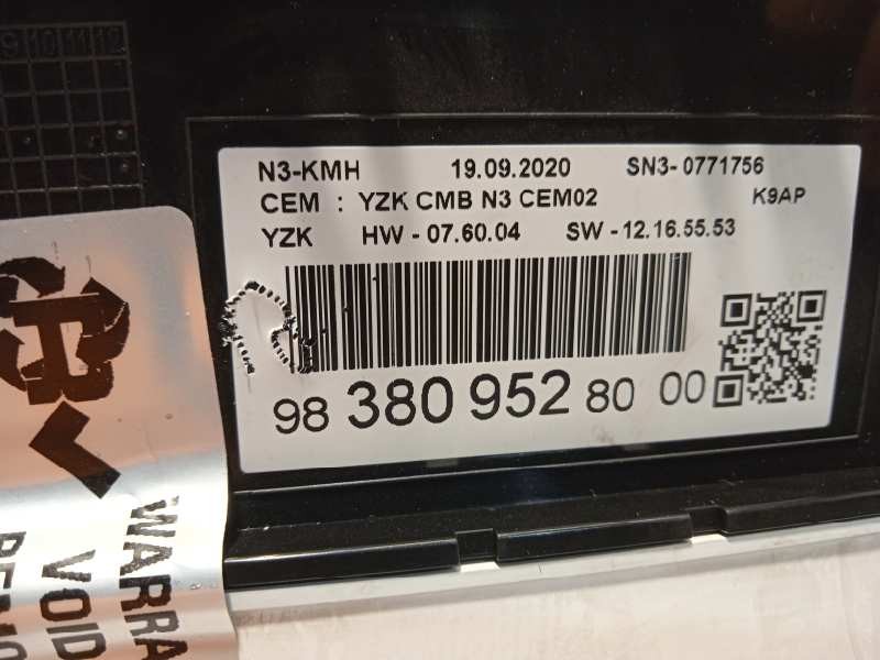Recambio de cuadro instrumentos para peugeot rifter allure standard referencia OEM IAM 9838095280  