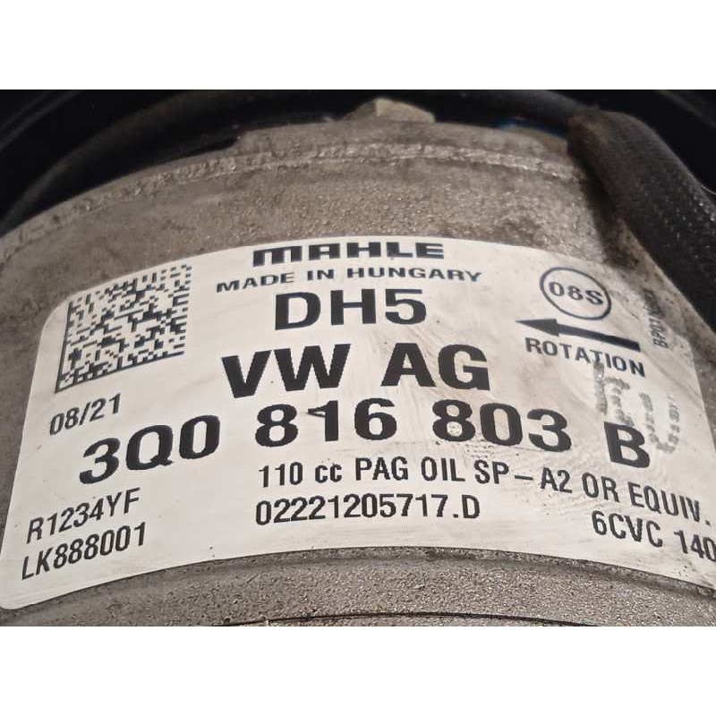Recambio de compresor aire acondicionado para skoda kodiaq 2.0 tdi referencia OEM IAM 3Q0816803B  