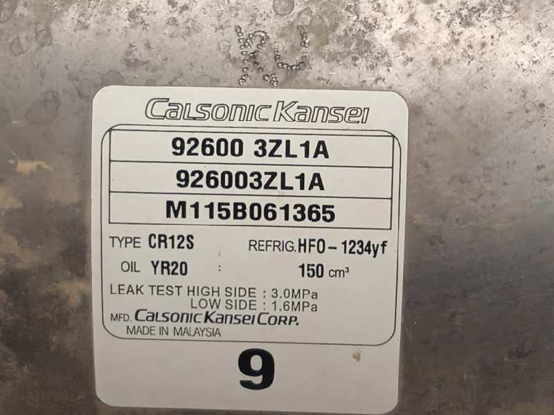 Recambio de compresor aire acondicionado para nissan pulsar (c13) acenta referencia OEM IAM 926003ZL1A  