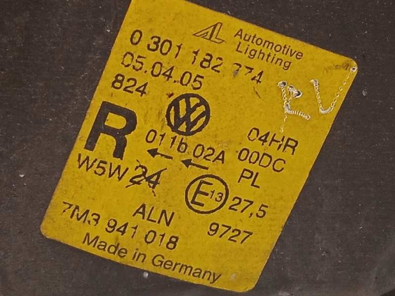 Recambio de faro derecho para seat alhambra (7v9) sport referencia OEM IAM 7M3941018  0301182274