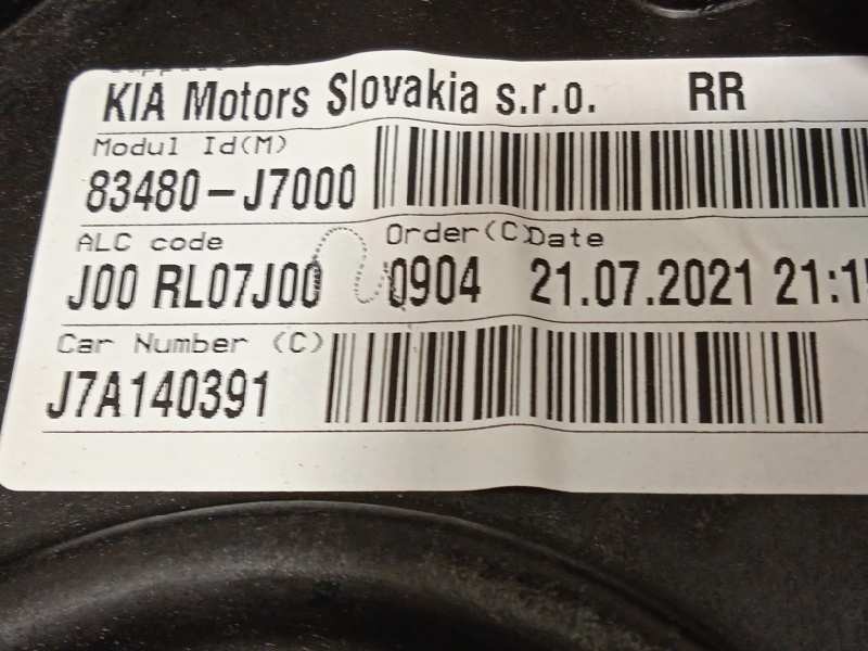 Recambio de elevalunas trasero derecho para kia ceed 1.4 tgdi cat referencia OEM IAM 83480J7000  83460J7000