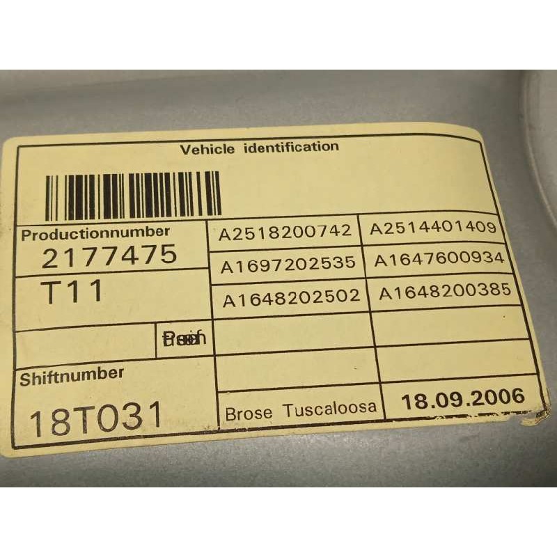 Recambio de elevalunas delantero izquierdo para mercedes-benz clase m (w164) 420 / 450 cdi (164.128) referencia OEM IAM A2518200