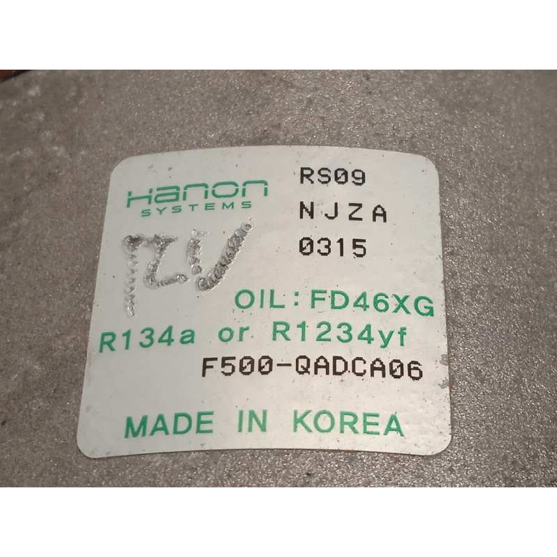 Recambio de compresor aire acondicionado para hyundai i10 basis referencia OEM IAM E200UABAA01  F500QADCA06
