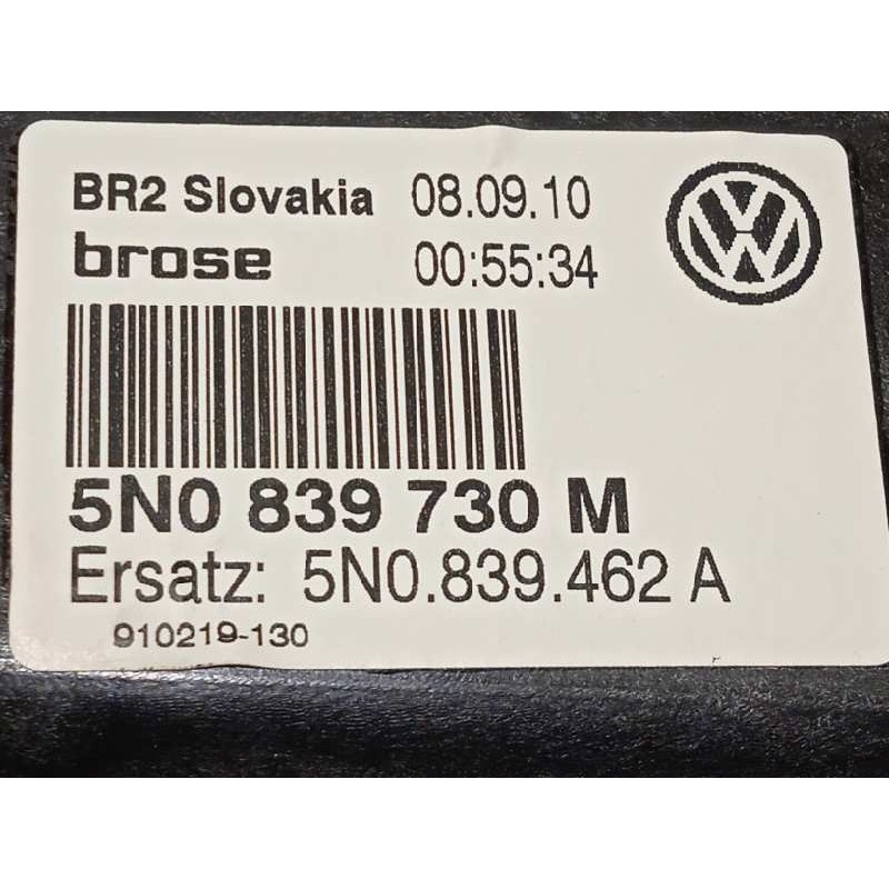 Recambio de elevalunas trasero derecho para volkswagen tiguan (5n1) 2.0 tdi referencia OEM IAM 5N0839730M  5N0959704D