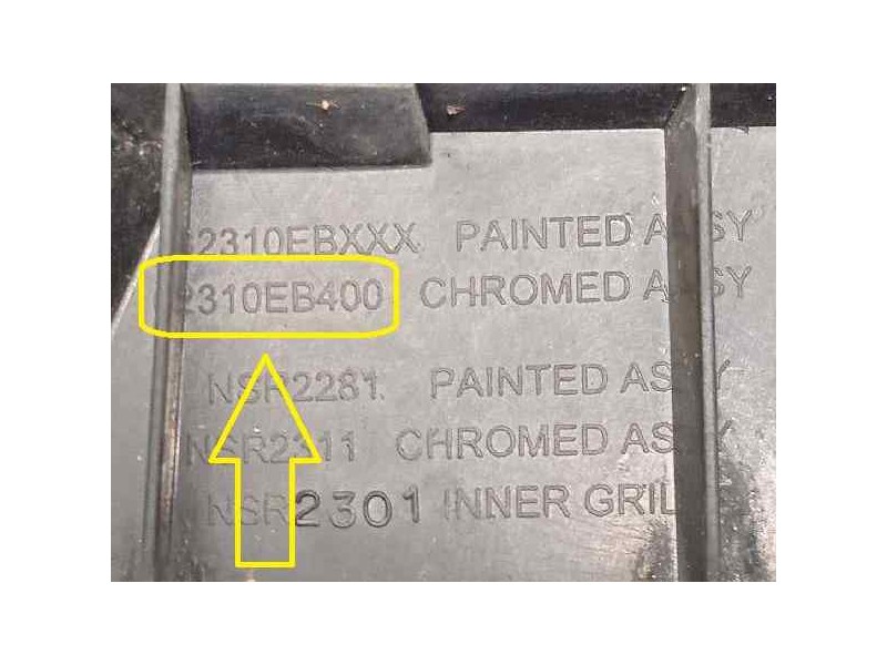 Recambio de rejilla delantera para nissan pathfinder (r51) 2.5 dci diesel cat referencia OEM IAM 62310EB400  