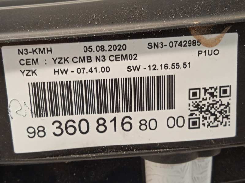 Recambio de cuadro instrumentos para opel crossland x 1.2 referencia OEM IAM 9836081680  