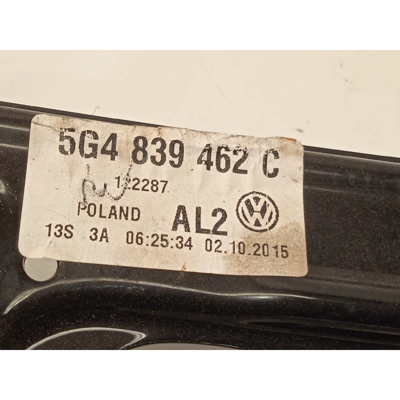 Recambio de elevalunas trasero derecho para volkswagen golf vii lim. advance bluemotion tech. referencia OEM IAM 5G4839462C  