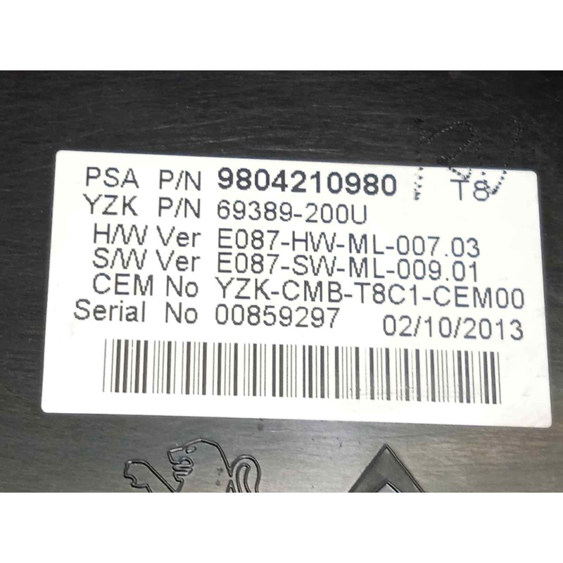 Recambio de cuadro instrumentos para peugeot 5008 style referencia OEM IAM 9804210980  
