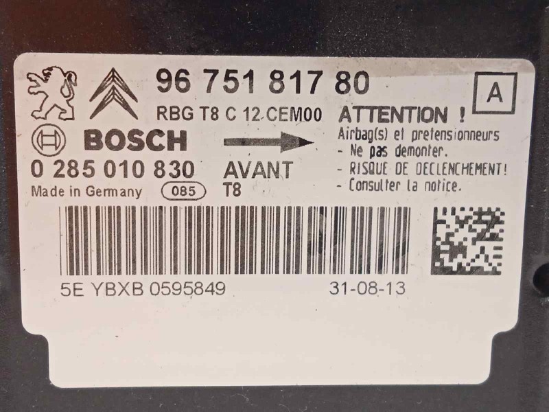 Recambio de kit airbag para peugeot 5008 style referencia OEM IAM 824782 4112PF 9803188580