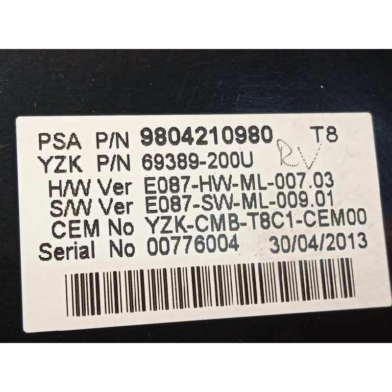 Recambio de cuadro instrumentos para peugeot 5008 active referencia OEM IAM 9804210980  