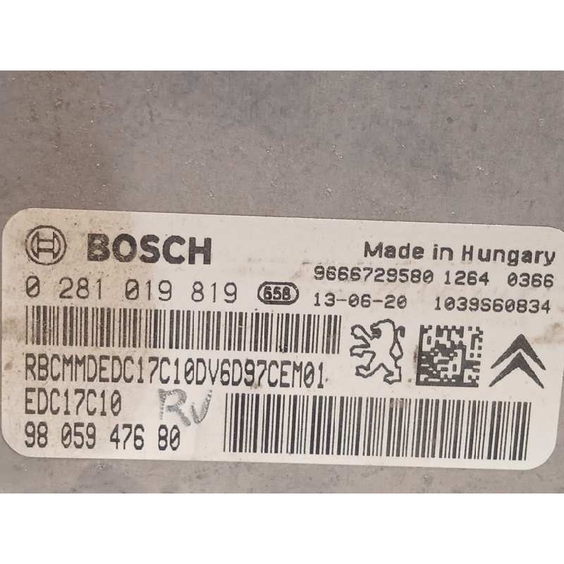 Recambio de centralita motor uce para citroën c4 lim. seduction referencia OEM IAM 9805947680 9666729580 0281019819