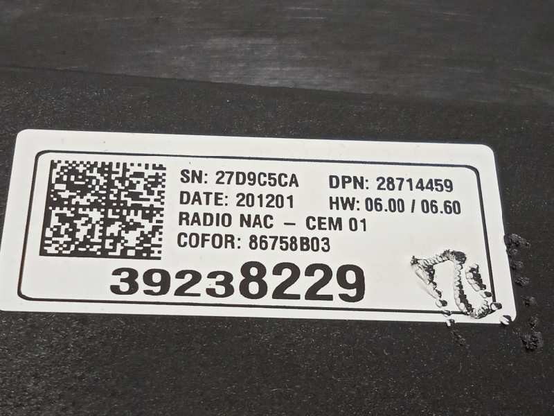 Recambio de pantalla multifuncion para opel crossland x design line referencia OEM IAM 39238229  