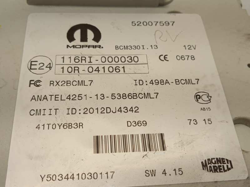 Recambio de caja reles / fusibles para fiat 500 l (330) pop star referencia OEM IAM 52007597  