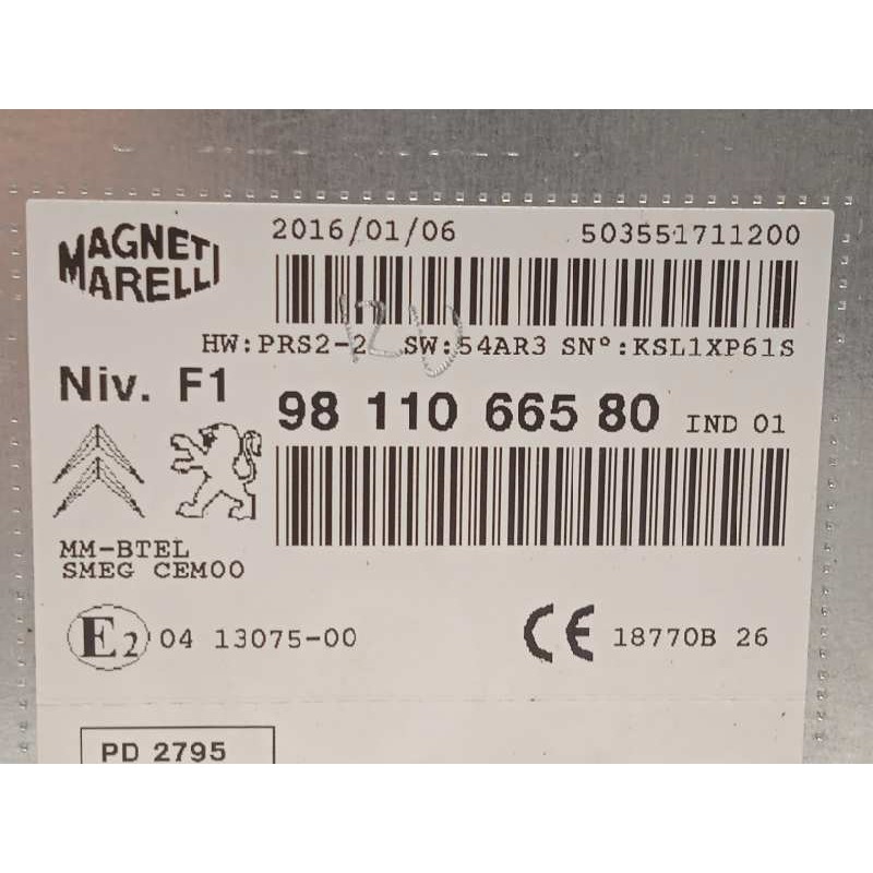 Recambio de sistema audio / radio cd para peugeot 2008 (--.2013) style referencia OEM IAM 9811066580  