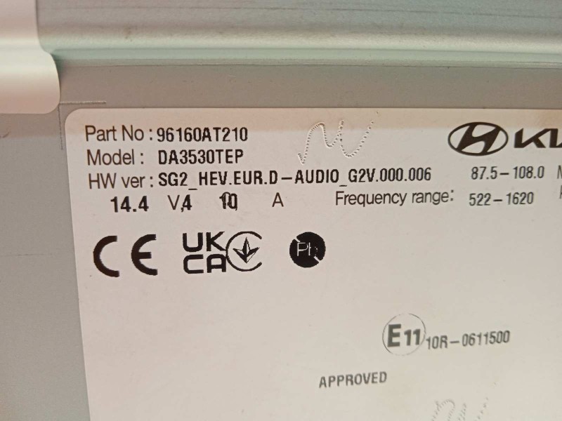Recambio de sistema audio / radio cd para kia e - niro hibrido referencia OEM IAM 96160AT210  DA3530TEP