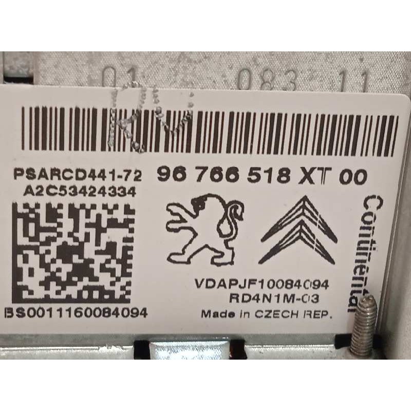 Recambio de sistema audio / radio cd para peugeot partner kombi confort referencia OEM IAM 96766518XT  