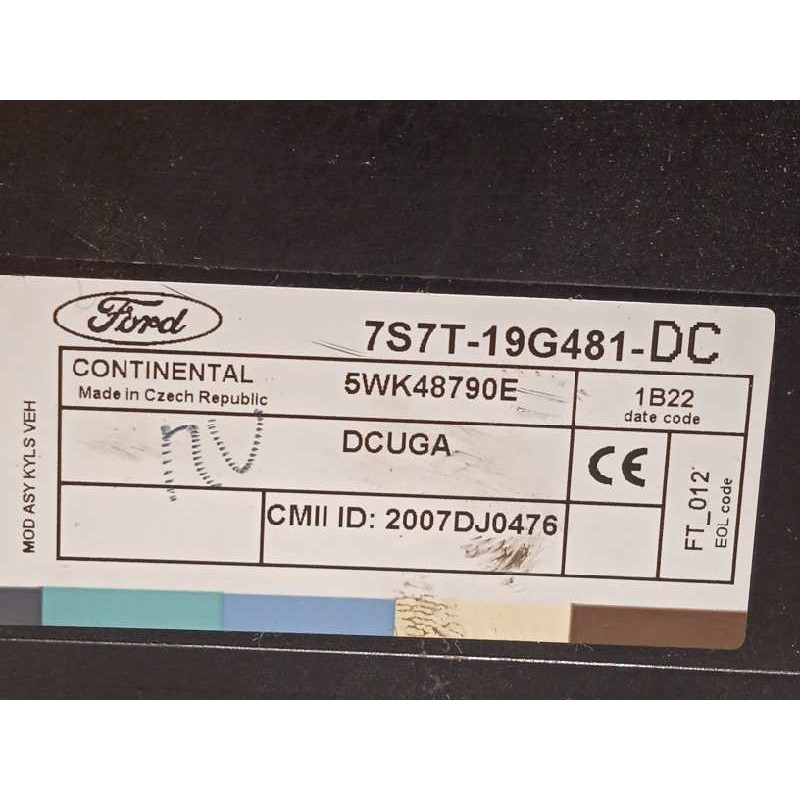 Recambio de modulo electronico para ford mondeo ber. (ca2) trend (09.2010) referencia OEM IAM 7S7T19G481DC  5WK48790E