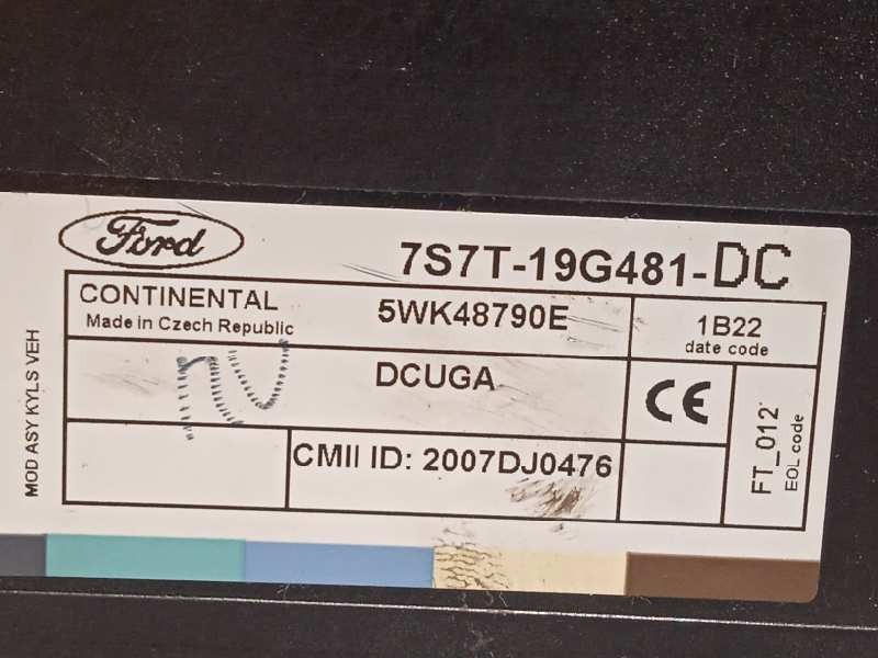 Recambio de modulo electronico para ford mondeo ber. (ca2) trend (09.2010) referencia OEM IAM 7S7T19G481DC  5WK48790E