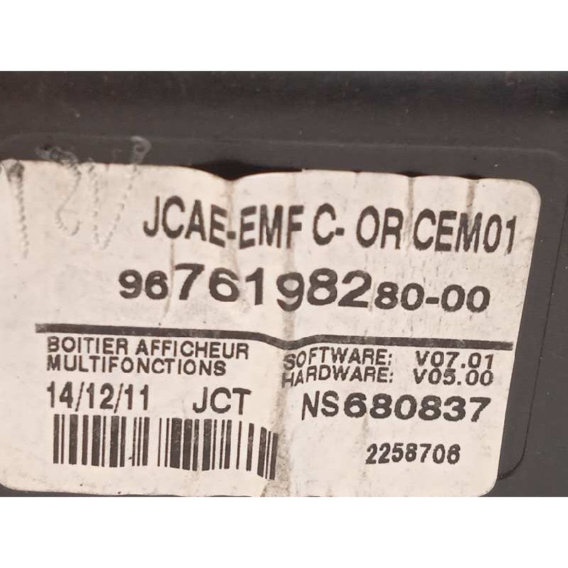 Recambio de pantalla multifuncion para citroën c4 lim. collection referencia OEM IAM 9676198280  9836586580