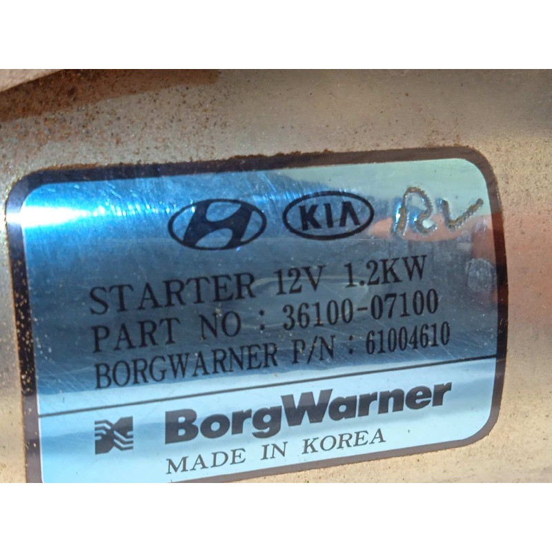 Recambio de motor arranque para kia picanto (ja) gt line referencia OEM IAM 3610007100  