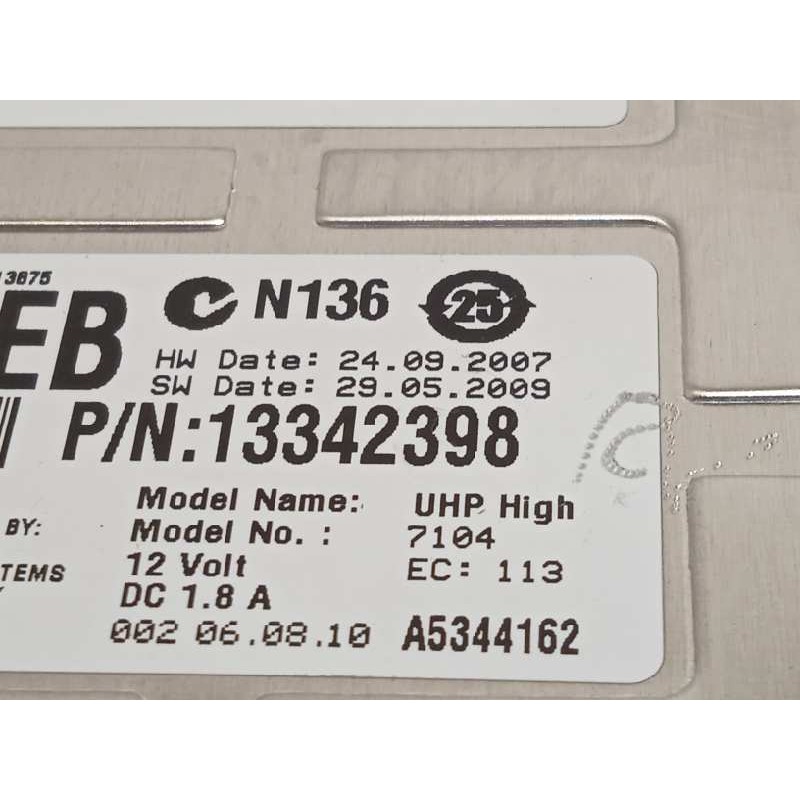 Recambio de centralita unidad control telefono para opel astra j lim. 1.7 16v cdti referencia OEM IAM 13342398  