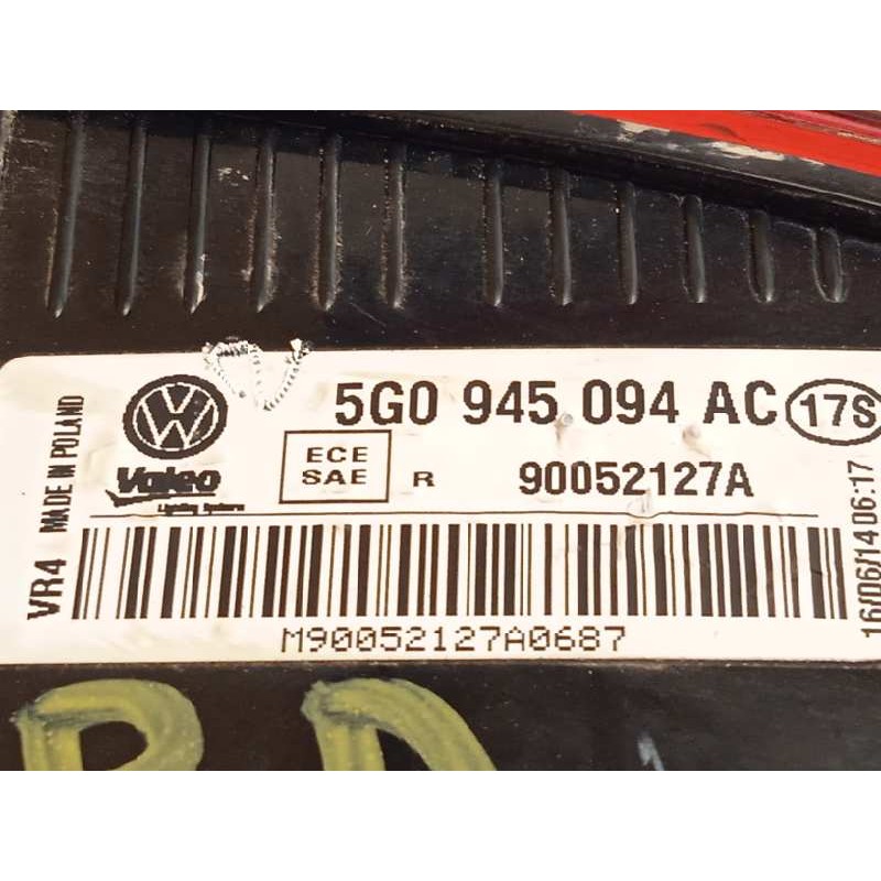 Recambio de piloto trasero derecho interior para volkswagen golf vii lim. advance bluemotion referencia OEM IAM 5G0945094AC  