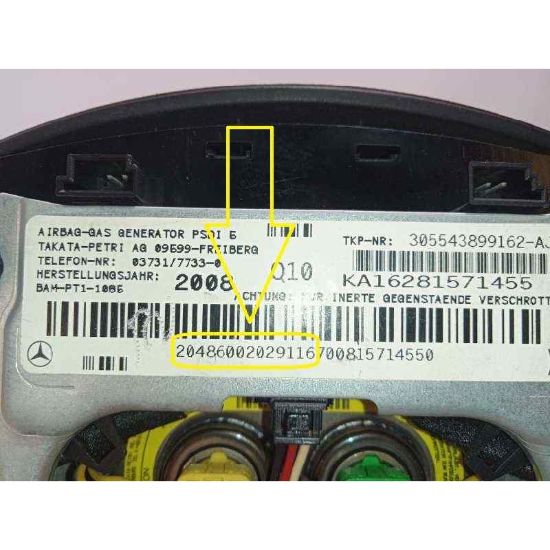 Recambio de airbag delantero izquierdo para mercedes-benz clase c (w204) familiar 320 t cdi (204.222) referencia OEM IAM 2048600