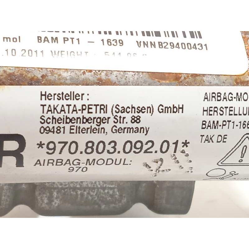 Recambio de airbag cortina delantero derecho para porsche panamera 4 s referencia OEM IAM 97080309201  