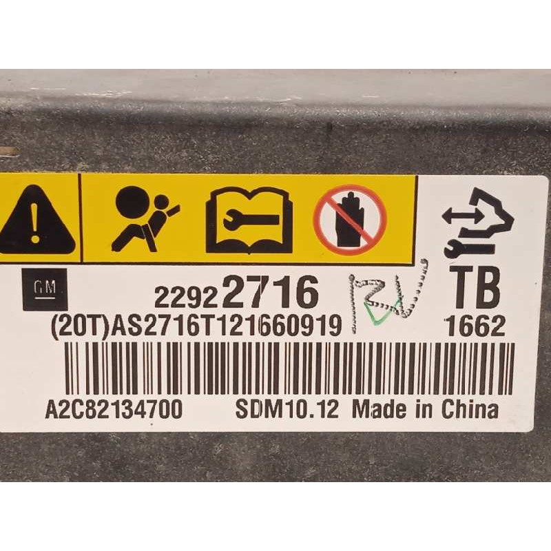 Recambio de centralita airbag para chevrolet aveo berlina hatchback 1.2 cat referencia OEM IAM 22922716  