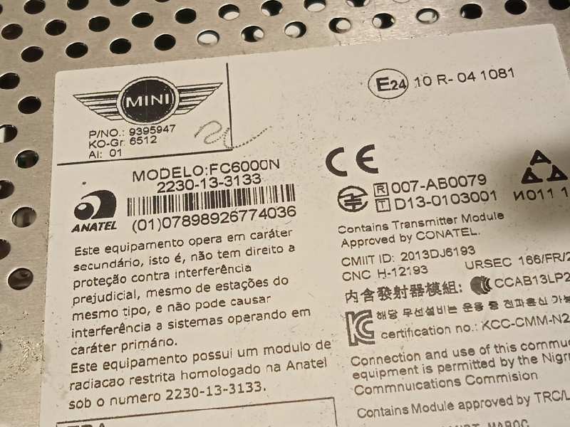 Recambio de sistema audio / radio cd para mini mini 5-trg. (f55) cooper referencia OEM IAM 65129395947  