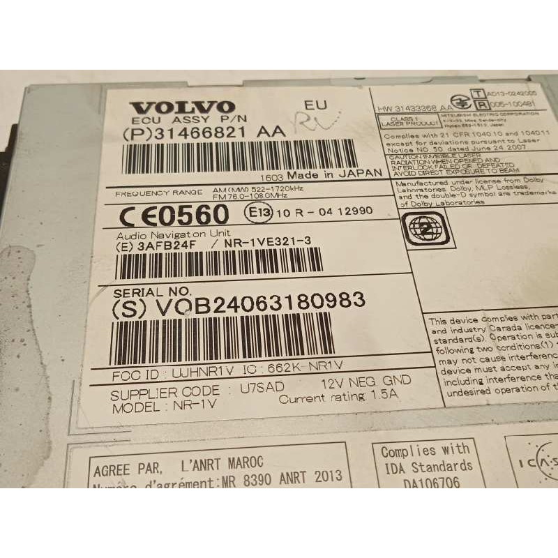Recambio de sistema navegacion gps para volvo v40 momentum referencia OEM IAM 31466821  P31466821AA