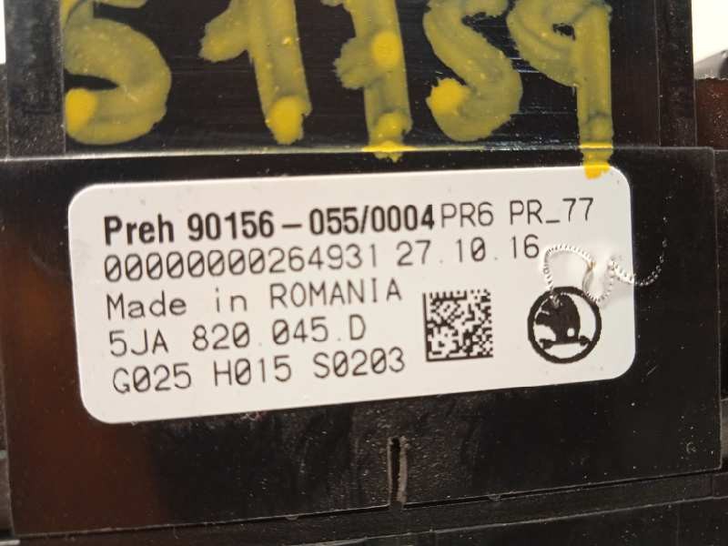 Recambio de mando calefaccion / aire acondicionado para skoda rapid 1.2 tsi referencia OEM IAM 5JA820045D  5JA820045D9B9