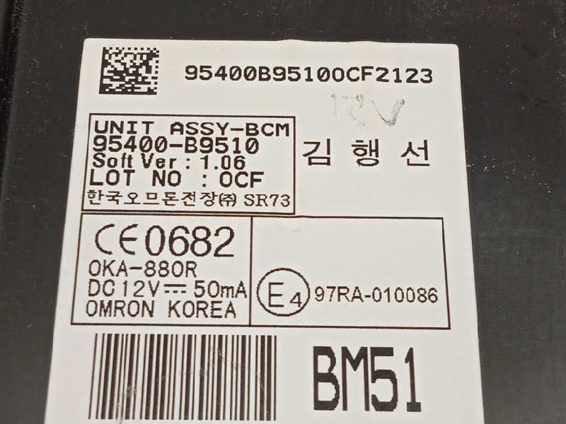 Recambio de modulo electronico para hyundai i10 basis referencia OEM IAM 95400B9510  95400B95100CF2123