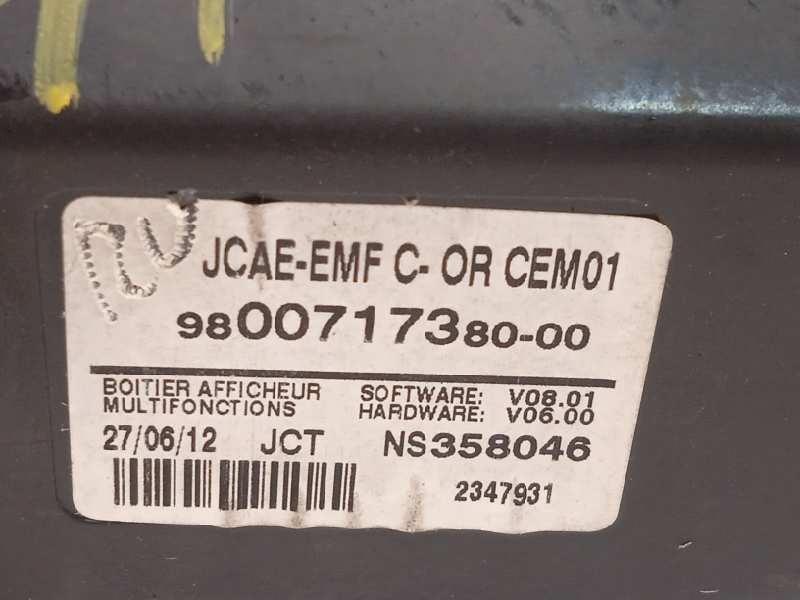 Recambio de pantalla multifuncion para citroën c4 lim. collection referencia OEM IAM 9800717380  