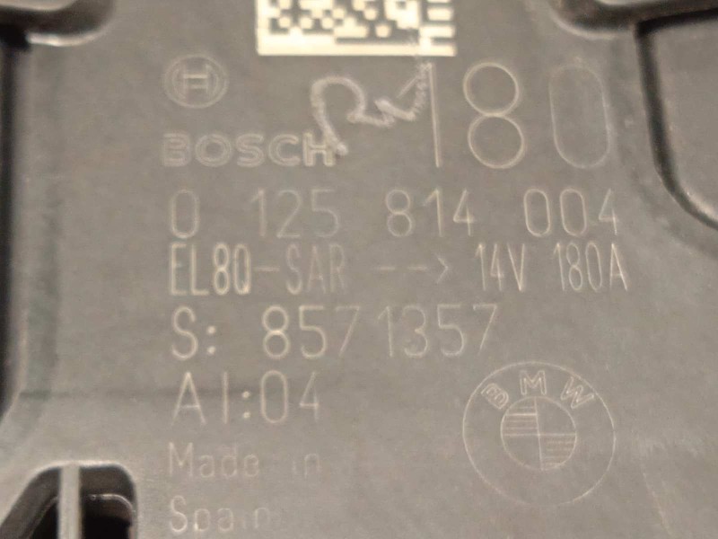 Recambio de alternador para bmw serie x3 (g01) m40i referencia OEM IAM 8571357 12318571357 0125814004